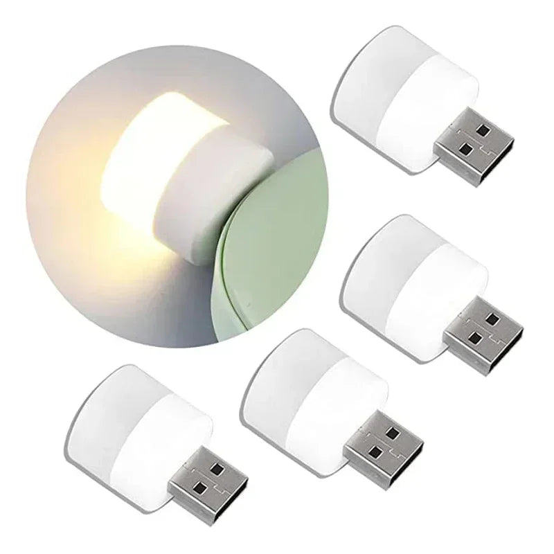 Mini Luminária LED USB branca ou amarela