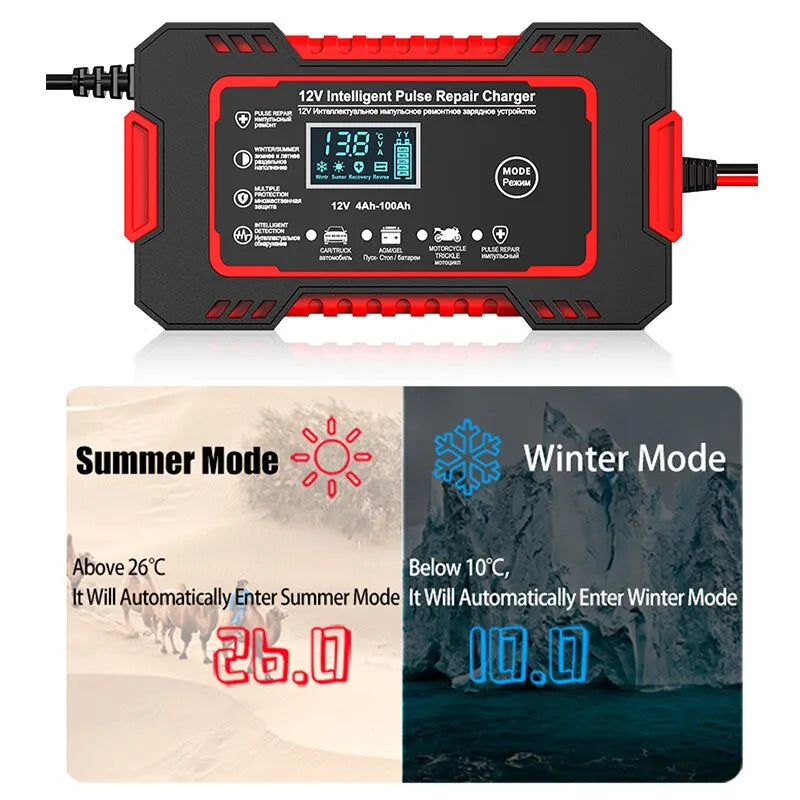 Carregador de Bateria Automotiva com Pulsar Inteligente EAFC 12V 6A