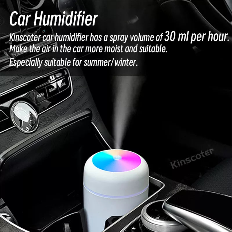 Mini Umidificador de Ar c/ Aromatizador Portátil 300mL para casa ou carro