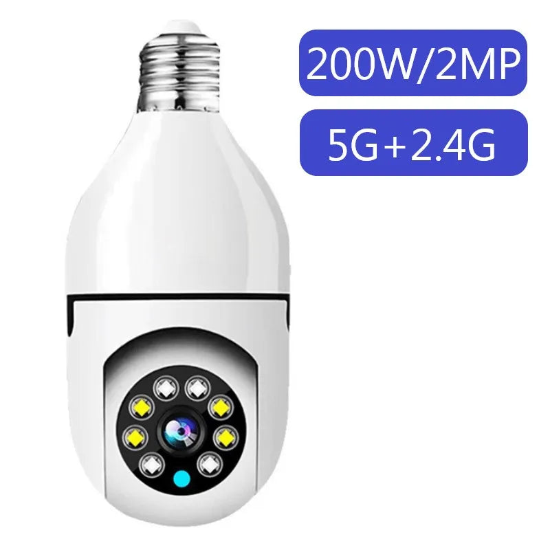 41528050352180 Câmera de Vigilância WiFi 5G IP Giratória 360 Infravermelho c/ suporte para soquete E27