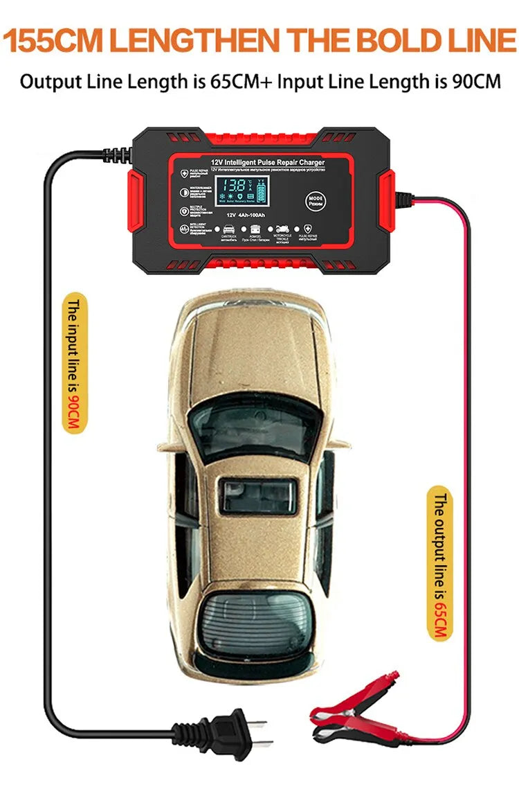 Carregador de Bateria Automotiva com Pulsar Inteligente EAFC 12V 6A