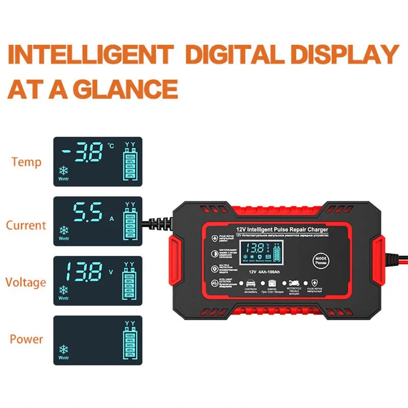 Carregador de Bateria Automotiva com Pulsar Inteligente EAFC 12V 6A