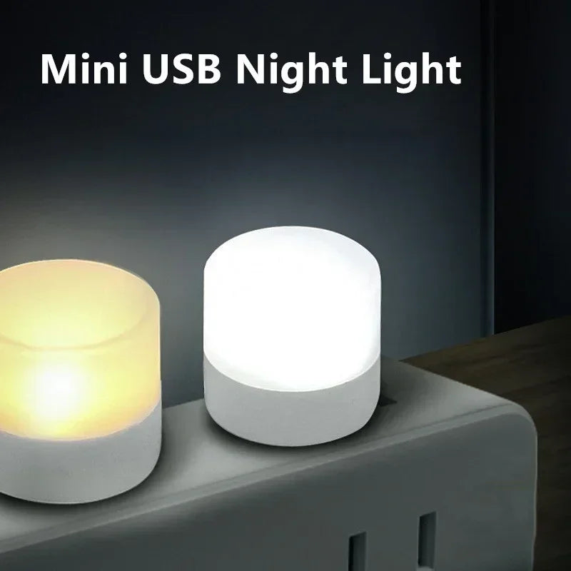 Mini Luminária LED USB branca ou amarela