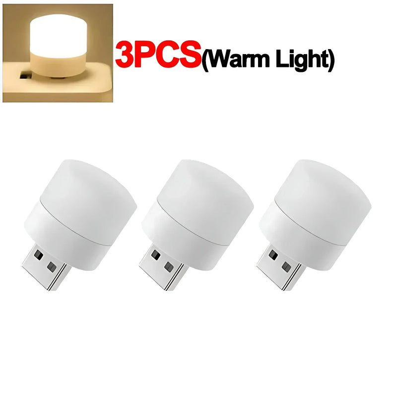 Mini Luminária LED USB branca ou amarela