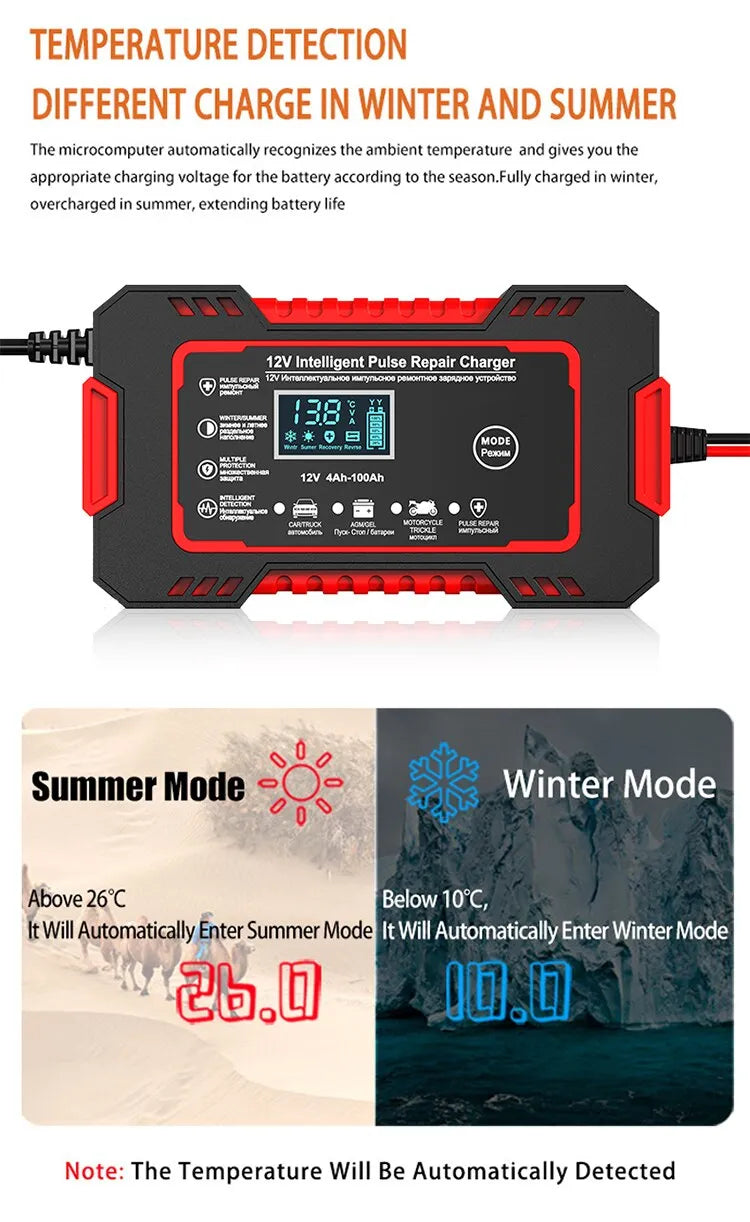 Carregador de Bateria Automotiva com Pulsar Inteligente EAFC 12V 6A