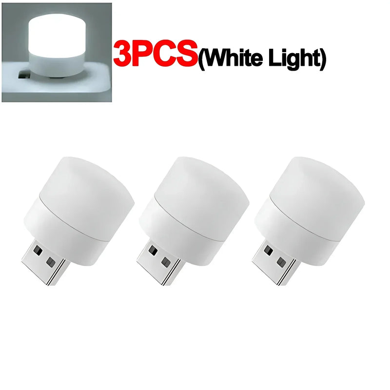 Mini Luminária LED USB branca ou amarela